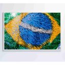 Ver imagem 1 de Quadro Bandeira Do Brasil Em Fitas 90x60 Cm Adesivo