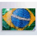 Ver imagem 2 de Quadro Bandeira Do Brasil Em Fitas 90x60 Cm Adesivo