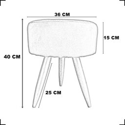 Puff Redondo Decorativo para Sala Quarto Penteadeira Pés Palito Suede Terracota - 2