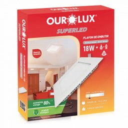Plafon Led Embutir 18w Bivolt 2700k Quadrado Ourolux - 2