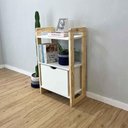 Ver imagem 6 de Aparador Linea Slim Moderno sem Porta 1 Gaveta Madeira Maciça 53cm Branco e Natural Artfactory