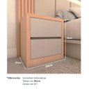 Ver mais imagens de Cabeceira Solteiro e Mesa Lateral 2 Gavetas Mdf sob Medida Cor:carvalho Malva com Titânio