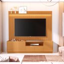 Ver imagem 1 de Rack com Painel para TV até 84 Polegadas Ripado com Iluminação 100% MDF 219cmx233cm Vitoria Regia Yescasa Nature
