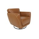 Ver imagem 5 de Kit 2 Poltronas Decorativas Valentina Sala de Estar Giratória Couro Caramelo Brilho G40 - Gran Belo