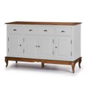 Ver imagem 1 de Balcão Buffet 4 Portas 3 Gavetas 60805 Hannover Linz Móveis - Branco/imbuia Glazer