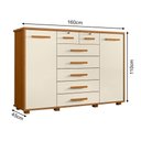 Ver imagem 3 de Cômoda Mega com Sapateira 7 Gavetas em MDF-MDP para Quarto Cinamomo-Off-White