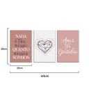 Ver imagem 4 de Kit 3 Quadros sem Moldura Frases Amor Gratidão Quarto