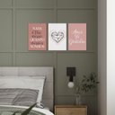 Ver imagem 2 de Kit 3 Quadros sem Moldura Frases Amor Gratidão Quarto