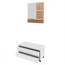 Ver imagem 3 de Kit Banheiro com Gaveteiro Móvel e Espelho Branco Amêndoa Tecno Mobili