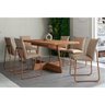 Conjunto: Mesa de Cozinha Átria 1592 Aço C/ Tampo Madeirado 160x90cm e 6 Cadeiras 1750 Rose/freijo - 1