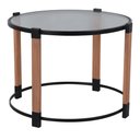 Ver imagem 1 de Mesa Lateral em Metal Madeira e Vidro Preto 45cm Bo0044 Btc