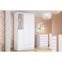 Ver imagem 1 de Quarto de Bebê Completo Bala de Menta 2 Peças (1 Guarda Roupa + 1 Cômoda) Qi93 Branco - Henn