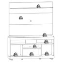 Ver imagem 4 de Rack Yara e Painel Maia Tv 55 Pol 136 Cm 5016 Freijo Off White Colibri