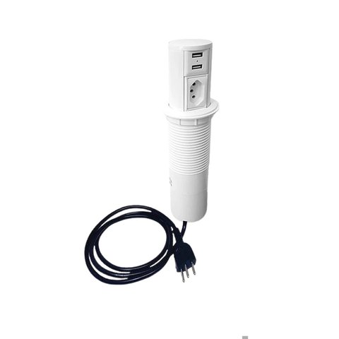 Mini Totem Auto 1nbr10a + 2usb Qm12200.22 Branco Qtmov