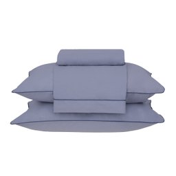 Jogo de Cama Solteiro Basic Percalle 180 Fios Buddemeyer - Azul11 - 1
