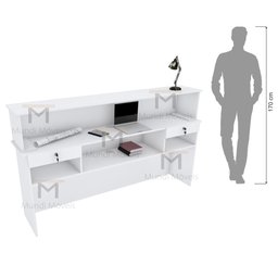 BALCÃO LOJA CAIXA M209.2021.B 100% MDF (LOJA, ATENDIMENTO) MUNDI MOVEIS - 7