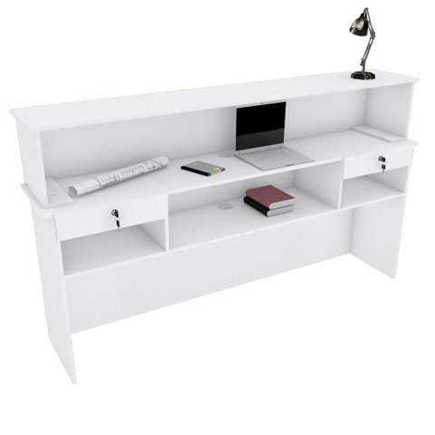 BALCÃO LOJA CAIXA M209.2021.B 100% MDF (LOJA, ATENDIMENTO) MUNDI MOVEIS