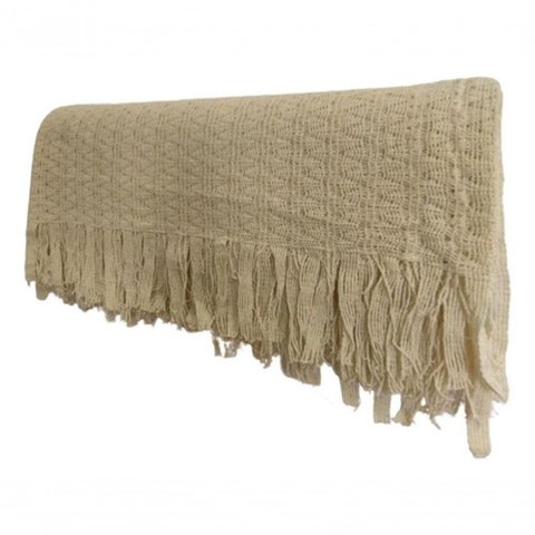 Manta Decorativa de Renda Jamaicano King 2,60 x 2,30m 100% Algodão Bege