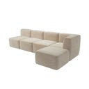 Ver imagem 1 de Sofa a Vacuo Modular Boucle Kit 5 Peças 1 Canto 3 Meios e 1 Chaise Espuma Premium 3,85