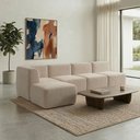 Ver imagem 2 de Sofa a Vacuo Modular Boucle Kit 5 Peças 1 Canto 3 Meios e 1 Chaise Espuma Premium 3,85