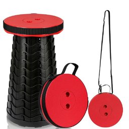 Mini Cadeira Dobrável Vermelha Camping Pesca Portátil 130kg - 1