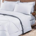 Ver imagem 4 de Kit Edredom + Jogo de Lençol Aconchego Look House Dupla Face Solteiro 04 Peças - Branco