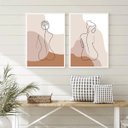 Ver imagem 1 de Kit 2 Quadros Nús Artísticos Tons de Bege 24x18cm - com Vidro:madeira Preta