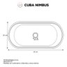 Cuba de Apoio para Banheiro em Mármore Sintético Nimbus Branco - Cozimax - 5