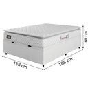 Ver imagem 4 de Cama Box Baú Casal Colchão Espuma D33 Pillow Top New Millenium 138x188x60cm Branco Hellen