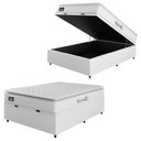 Ver imagem 1 de Cama Box Baú Casal Colchão Espuma D33 Pillow Top New Millenium 138x188x60cm Branco Hellen