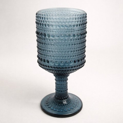 Conjunto de 6 Taças de Vidro Azul com Bolhas 290ml