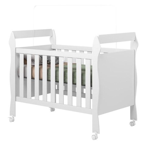 Berço Americano Mini Cama Soninho Branco Acetinado - Tigus Baby