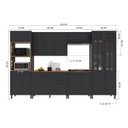 Ver imagem 3 de Cozinha Modulada 6 Peças 100% MDF Bari Chumbo