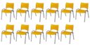 Ver imagem 2 de Cadeira Iso Base Cinza Escola, Escritório Amarelo Kit 11 Un