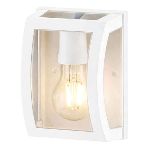 Kit 8 Arandelas Luminária com Lente Transparente Oval Branco Área Externa Interna Termoplástico L