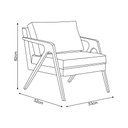 Ver imagem 3 de Poltrona Decorativa Mona Luxo Base Madeira Maciça Veludo Cinza