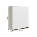 Ver imagem 5 de Armario Aereo 2 Portas Mdf 60 Cm Kali 12205 Bianco Toq Branco Uv Nicioli
