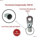 Ver imagem 5 de Terminal Compressão 70mm X M10 C/ 10 Peças