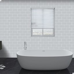 Pastilha Adesiva 3d Alto Relevo Decorativa Lorben Lavável Resinada Cinza com Rejunte Branco - 5
