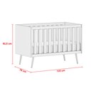 Ver imagem 6 de Quarto de Bebê Completo Retrô Melinda Berço 3 em 1 com Colchão Cômoda e Roupeiro 3 Portas Branco