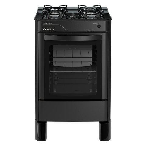 Fogão Esmaltec Ágata 4b Preto Limpa Fácil Automático