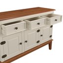 Ver imagem 3 de Balcão de Cozinha Madeira Maciça 113 cm 3 Portas 3 Gavetas Off White Willfama