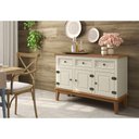 Ver imagem 2 de Balcão de Cozinha Madeira Maciça 113 cm 3 Portas 3 Gavetas Off White Willfama