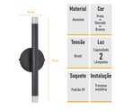 Ver imagem 5 de Arandela Parede Slim Billy Preta com 2 Led G9 5w