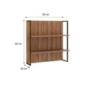 Ver imagem 2 de Prateleira Parede Industrial 80cm em Aço com Painel Ripado Cor:nogal