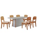 Ver imagem 2 de Mesa de Jantar Diane 180cm Tampo Mdf Vidro com 6 Cadeiras Copper Premium Moderna Mobília