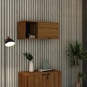 Ver imagem 2 de Armário Aéreo com Nicho e Porta Basculante 35x80x35cm Wlnp80 Lâmina Mel - Preto