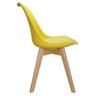 Cadeira Charles Eames Leda Luisa Saarinen Design Wood Estofada Base Madeira - Amarela - 2