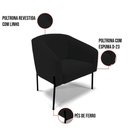 Ver imagem 5 de Cadeira Sala de Jantar Pé de Ferro Preto Kit 2 Stella Linho D03 - D'Rossi Cor Preto