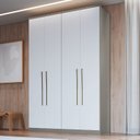 Ver imagem 1 de Guarda-Roupa Modulado 4 Portas Elegance Cinza/Niquel/Blanc